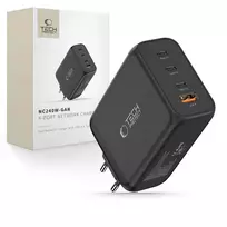 Tech-Protect NC240W-GaN travel charger | 240W | PD, QC, GaN | USB-C, USB-A | black