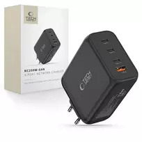 Tech-Protect NC200W-GaN travel charger | 200W | PD, QC, GaN | USB-C, USB-A | black