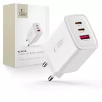 Tech-Protect NCA65W-GAN travel charger | 65W | PD, QC, GaN | USB-C, USB-A | white