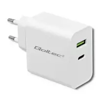 Qoltec Travel charger | 45W | PD | USB-C, USB-A | white