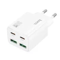 Hoco N56 travel charger | 30W | PD, QC, PPS | USB-C, USB-A | white