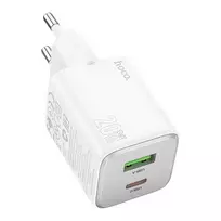 Hoco N41 travel charger | 20W | PD, QC, GaN, PPS | USB-C, USB-A | white