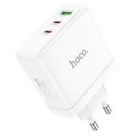 Hoco N30 travel charger | 65W | PD, QC, GaN, PPS | USB-C, USB-A | white