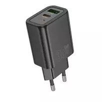 Hoco N63 travel charger | 30W | PD, QC | USB-A, USB-C | black