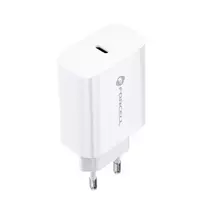 Forcell F-Energy TFK travel charger | 20W | PD, QC | USB-C, Lightning | with USB-C to Lightning cable included | white