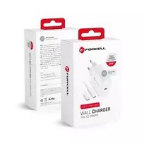 Forcell F-Energy travel charger | 25W | PD, QC | USB-C | with USB-C to USB-C cable included | white