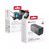 Forcell F-Energy travel charger | 100W | PD, QC, GaN | USB-C, USB-A | gray