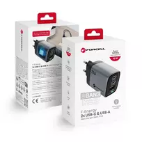 Forcell F-Energy VT-37 travel charger | 70W | PD, QC, GaN | USB-C, USB-A | gray