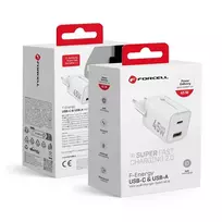 Forcell F-Energy Mini GaN III VT-36 travel charger | 45W | PD, QC, GaN | USB-C, USB-A | white