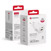 Forcell F-Energy Mini travel charger | 30W | PD, QC, GaN | USB-C, USB-A | white