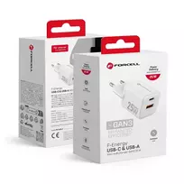 Forcell F-Energy Mini GaN III travel charger | 25W | PD, QC, GaN | USB-C, USB-A | white