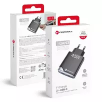 Forcell F-Energy Ultra Slim travel charger | 45W | PD, QC, GaN | USB-C | black