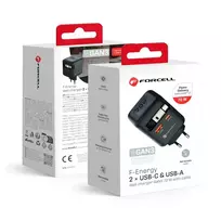 Forcell F-Energy VT-R7 travel charger | 70W | PD, QC, GaN | USB-C, USB-A | with USB-C cable included | gray