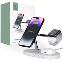 Tech-Protect A12 3-in-1 wireless charger | Qi | MagSafe compatible | white