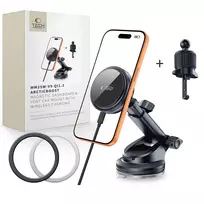 Tech-Protect V9 ArcticBoost Magnetic Magsafe Dashboard  AND  Vent Car Mount Wireless Charger 25W Qi2.2 Black