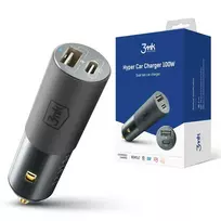 3MK Hyper car charger | 100W | USB-A, USB-C | black
