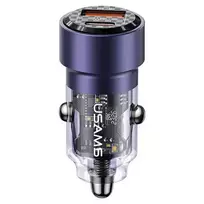 USAMS C39 US-CC208 car charger | 60W | USB-C, USB-A | purple