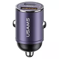 USAMS C38 CC206CC02 car charger | 30W | PD | USB-A, USB-C | purple
