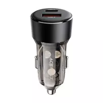 Acefast B12 car charger | 60W | PD, QC, PPS | USB-C, USB-A | black