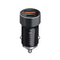 Forever  CC-06 car charger | 20W | PD, QC | USB-C, USB-A | Includes USB-C to USB-C cable | black