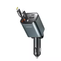 Joyroom JR-CCL05 car charger | 30W | PD, QC, PPS | USB-C, Lightning, USB-A | includes USB-C and Lightning cables | dark gray