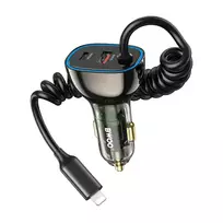 BWOO CC96L car charger | 30W | PD | USB-C, USB-A, Lightning | with USB-C to Lightning cable included | gray