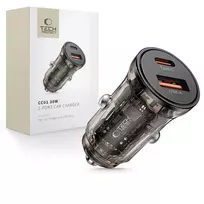 Tech-Protect CC01 car charger | 30W | PD, QC | USB-A, USB-C | black