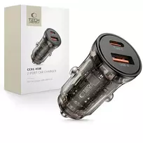 Tech-Protect CC01 car charger | 45W | PD, QC | USB-A, USB-C | black