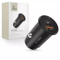 Tech-Protect CC02 car charger | 35W | PD, QC | USB-A, USB-C | black