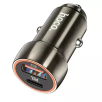 Hoco Z46A car charger | 20W | PD, QC | USB-C, USB-A | gray