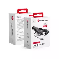 Forcell F-Energy Carbon CC50-1AC car charger | 20W | PD, QC | USB-A, USB-C | with USB-C cable included | black
