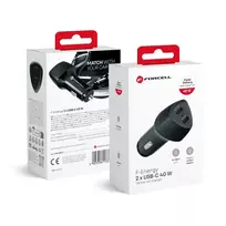 Forcell F-Energy Carbon CC50-2C car charger | 20W | PD, QC | USB-C | black