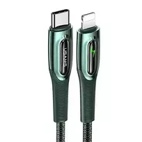 USAMS SJ518USB02 data transfer and charging cable | USB-C to Lightning | 20W | 1.2m | dark green