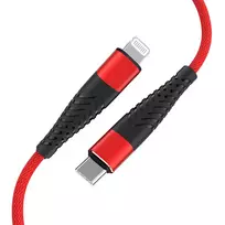 Fusion Accessories Fusion Fishbone data transfer and charging cable | USB-C to Lightning | 15W | 1.5m | red