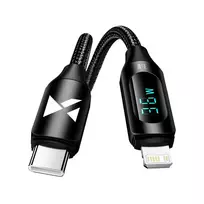 Wozinsky WUCLC1 data transfer and charging cable | USB-C to Lightning | 36W | with LED display | 1m | black