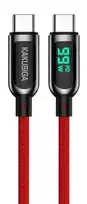 KAKU SIGA KSC-599 data transfer and charging cable | USB-C to USB-C | 100W | with LED display | 1.2m | red