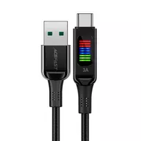 Acefast C7-04 data transfer and charging cable | USB-A to USB-C | 60W | with LED display | 1.2m | black