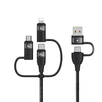USAMS SJ645USB01 3-in-1 data transfer and charging cable | USB-C to USB-C | 100W | 1.2m | black