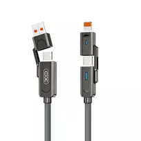 XO NB275 3-in-1 data transfer and charging cable | USB-A to USB-C, Lightning, USB-C | 60W | 1m | gray