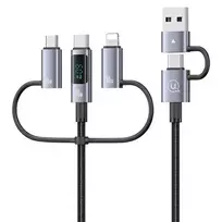 USAMS Sufeng Seria SJ736 3-in-1 data transfer and charging cable | USB-C to USB-C | 60W | with LED display | 1.2m