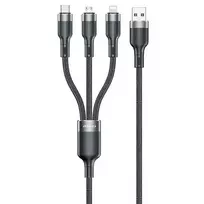 AWEI CL-975 3-in-1 data transfer and charging cable | USB-A to USB-C, Lightning, Micro USB | 100W | 1.2m | black