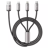 Tech-Protect UltraBoost 3-in-1 data transfer and charging cable | USB-A to USB-C, Lightning, Micro USB | 17.5W | 1m | gray