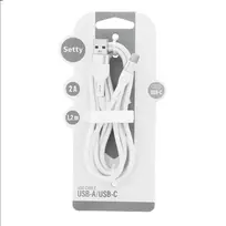 Setty KSA-C-1.220 data transfer and charging cable | USB-A to USB-C | 10W | 1.2m | white