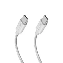SBS Fabric cable data transfer and charging cable | USB-C to USB-C | 60W | 2m | gray