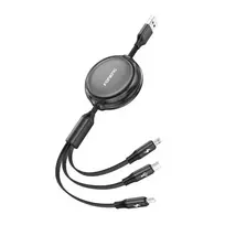 Foneng X113 3-in-1 data transfer and charging cable | USB-A to USB-C, Lightning, Micro USB | 1.1m | black