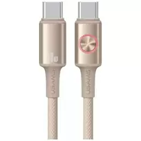 USAMS Huan Series SJ752 data transfer and charging cable | USB-C to USB-C | 60W | 1.2m | brown