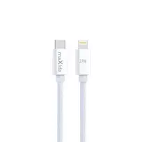 maXlife MXUC-12 data transfer and charging cable | USB-C to Lightning | 27W | 2m | white