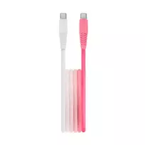 Setty KGC-C-1.5/320 data transfer and charging cable | USB-C to USB-C | 15W | 1.5m | white, pink