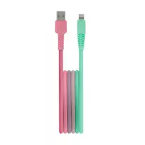 Setty KGA-L-1.52420 data transfer and charging cable | USB-A to Lightning | 12W | 1.5m | turquoise, pink