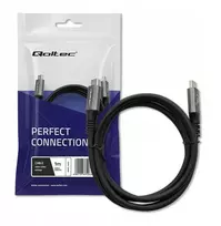 Qoltec data transfer and charging cable | USB-C to USB-C | 240W | Thunderbolt 4 | 1m | black